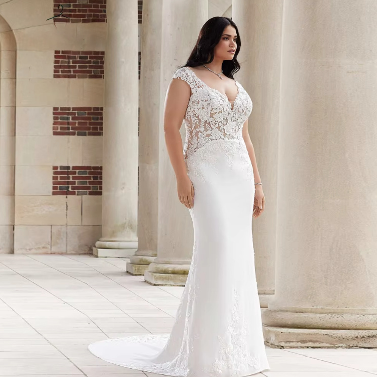 Ärmelloses Fit and Flare Brautkleid Domenica mit Spitze und&nbsp;Schleppe