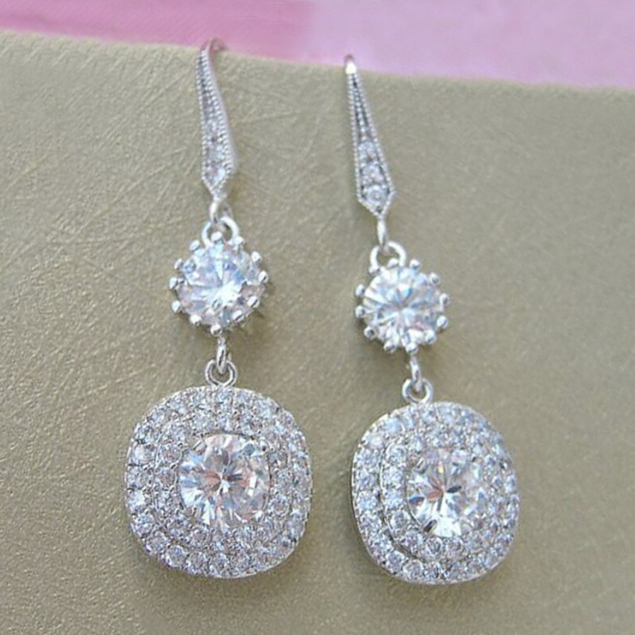 Kristall Braut Ohrringe Daline&nbsp;Rund