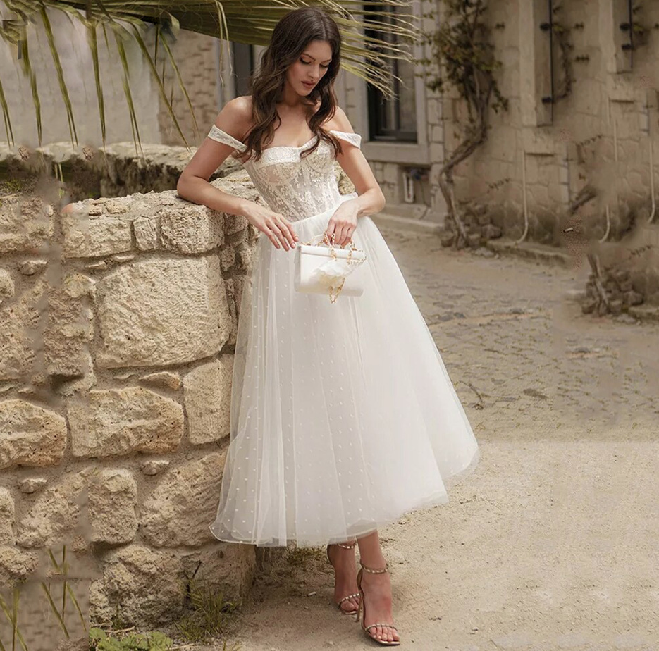 A-Linie Mieder Brautkleid Dilara mit Spitze&nbsp;Wadenlang