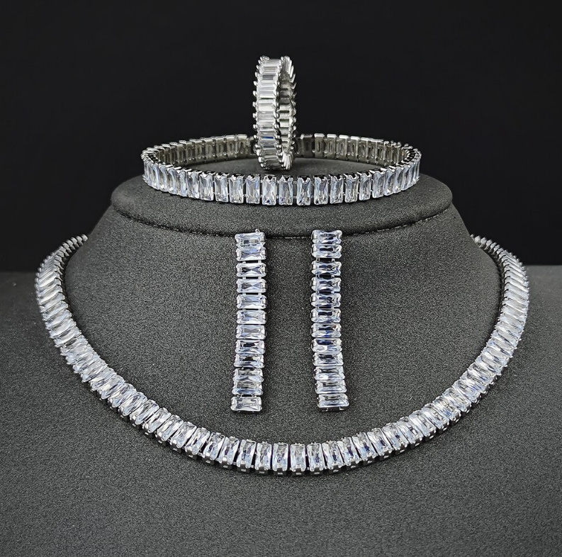 Brautschmuck Set Denise in Silber Vierteilig