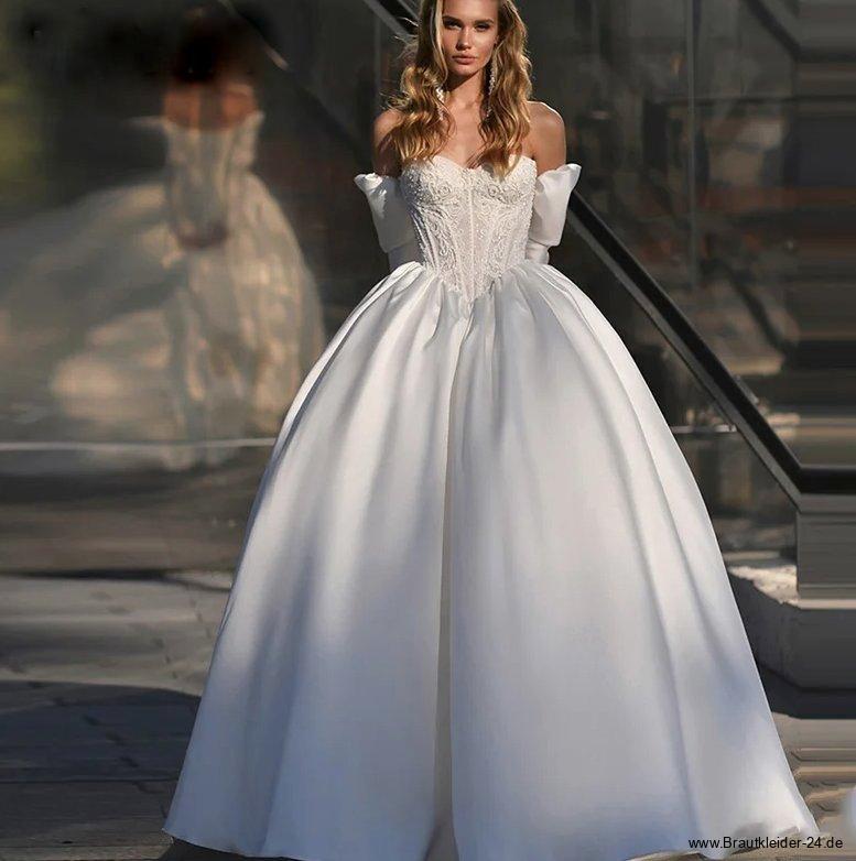 Ball Linie Mieder Prinzessin Brautkleid Leo Schulterfrei