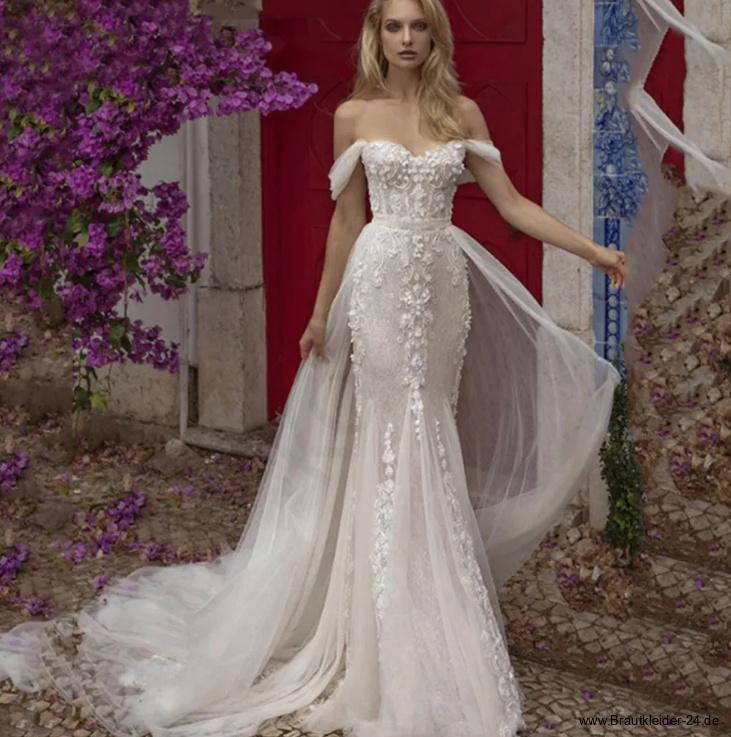 Schulterfreies Meerjungfrau Brautkleid Lotte mit Tüll und&nbsp;Blumen
