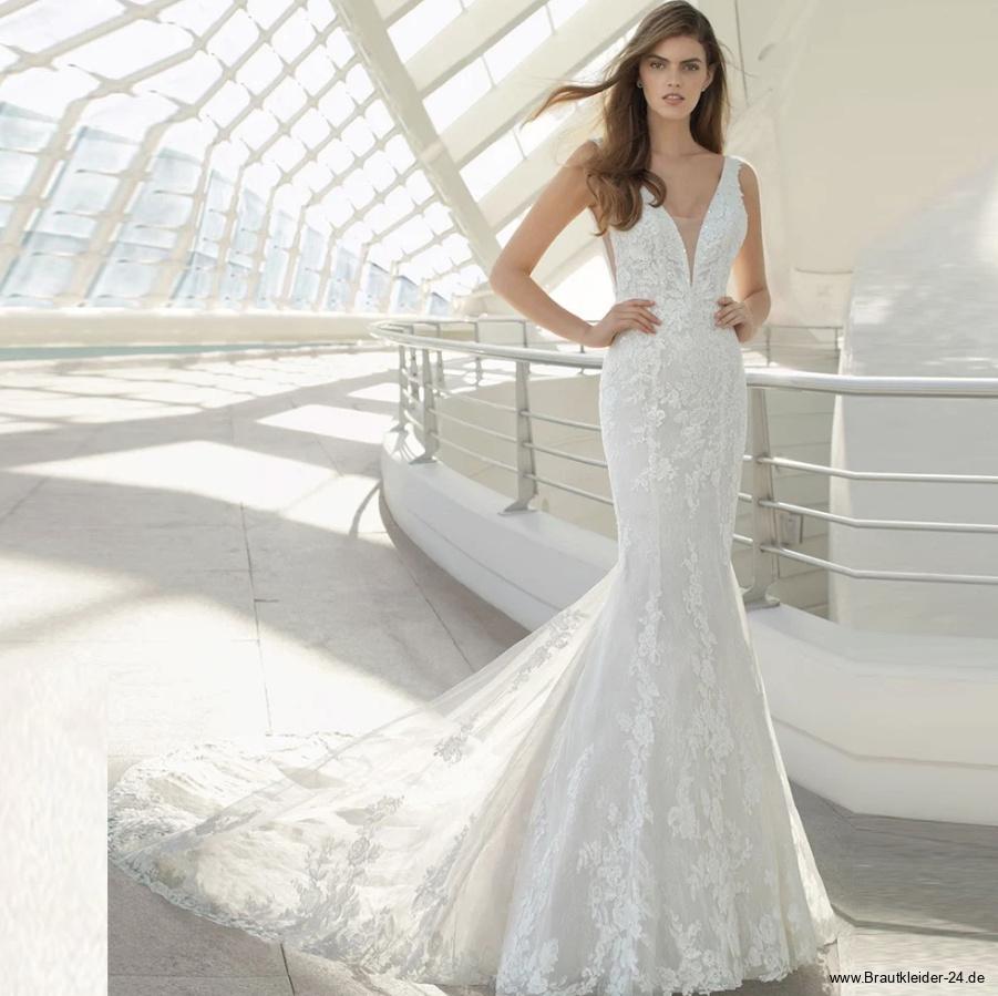 Meerjungfrau Brautkleid Lanakila mit Blumen Spitze und&nbsp;Schleppe