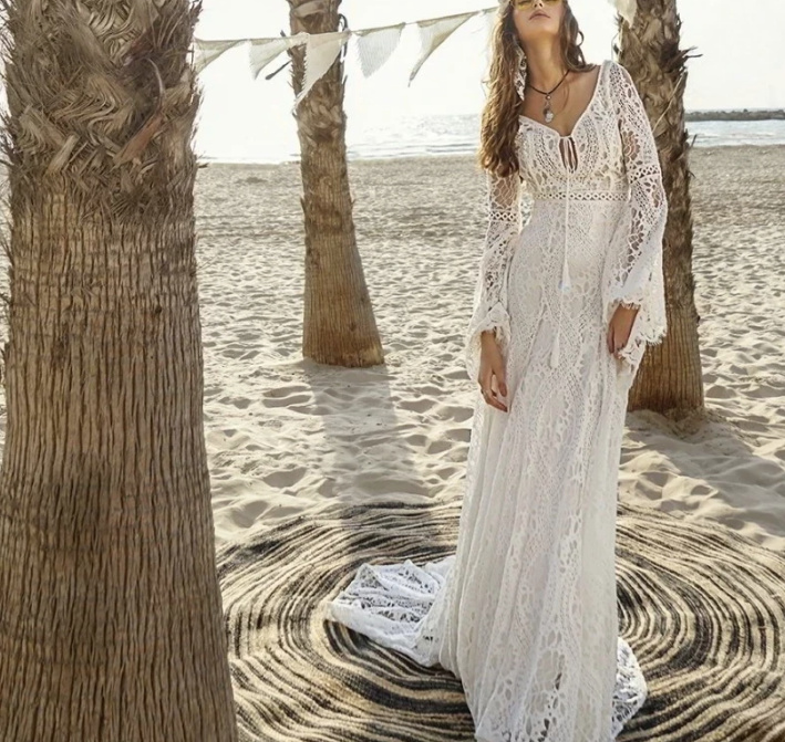 Boho Style Langarm Brautkleid Annabelle aus&nbsp;Spitze