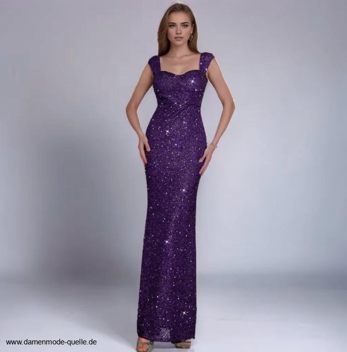 Fit and Flare Glitzer Abendkleid Arlene in&nbsp;Lila