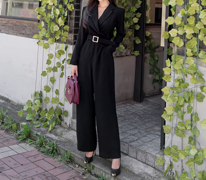 A Linie Overall Einteiler Jumpsuit Davide Elegant in&nbsp;Schwarz