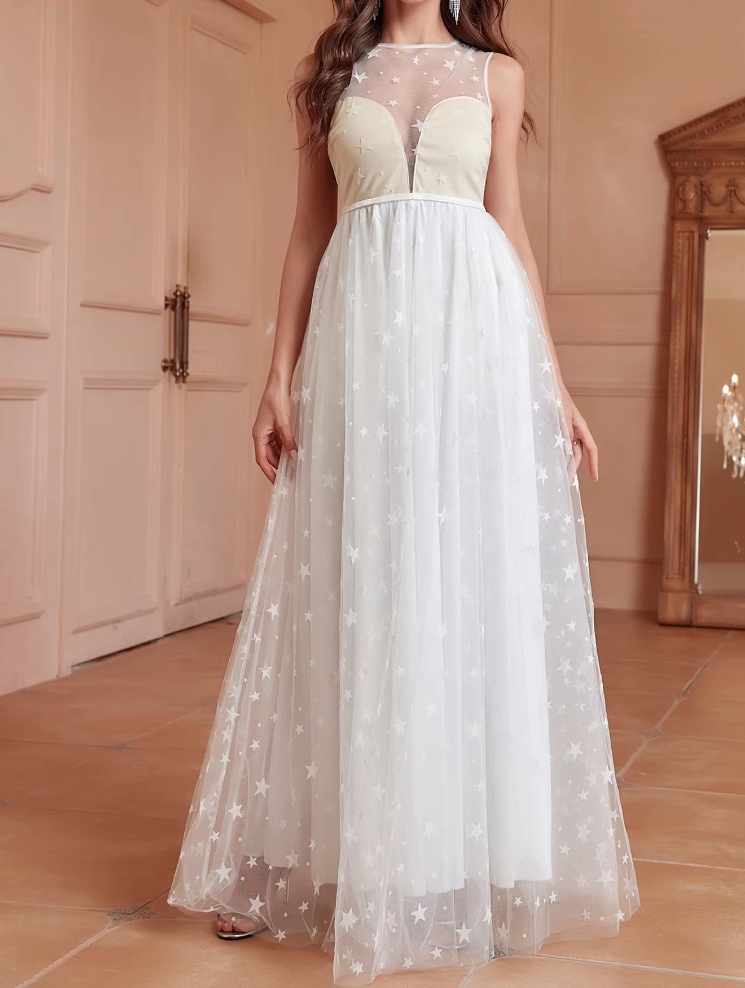 Ärmelloses A Linie Standesamtkleid Daphne mit Tüll und&nbsp;Sterne