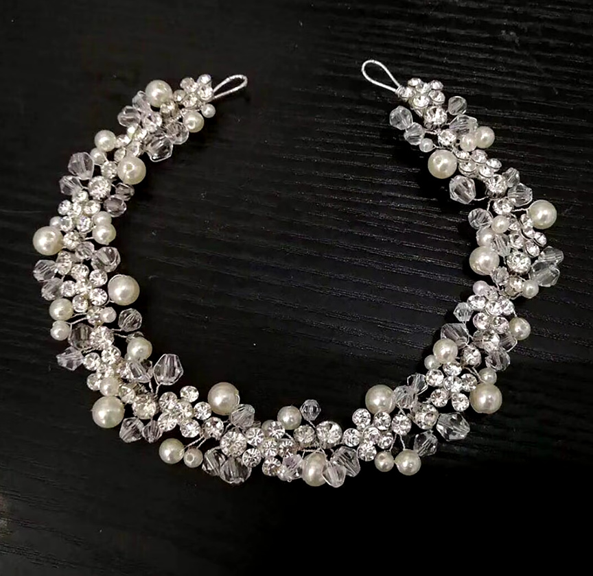 Boho Perlen Braut Haarreif&nbsp;Cassandra