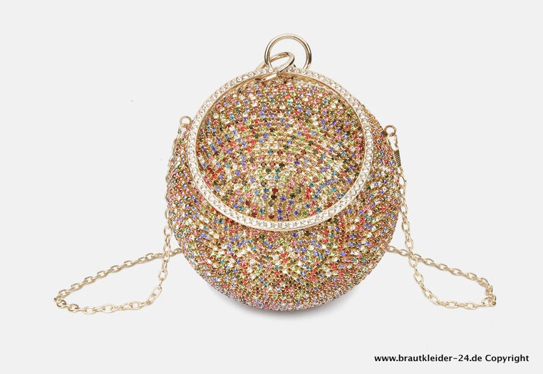 Bunte Diamant Handtasche Brauttasche in&nbsp;Gold
