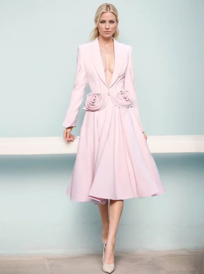 Elegantes A Linie Damen Kostüm Callista Wadenlang in&nbsp;Rosa