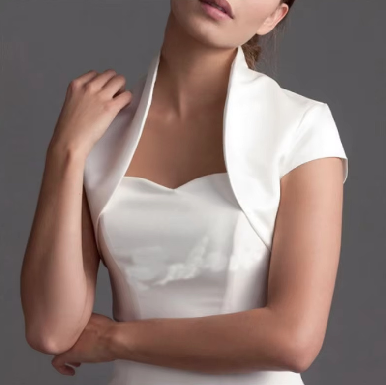 Kurzarm Satin Braut Bolero&nbsp;Burga