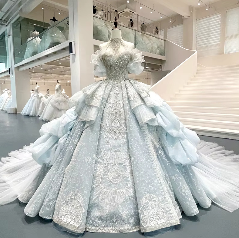 Luxus Königin Brautkleid Cami mit Perlen pailletten Stickereien und 2M&nbsp;Schleppe