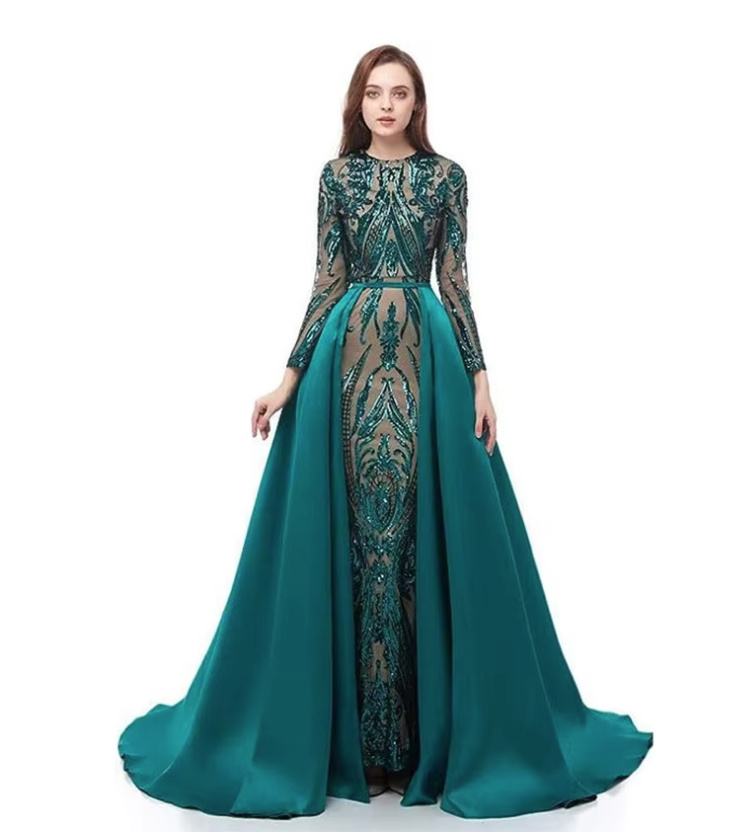 Meerjungfrau Abendkleid Darlin in Grün mit Abnehmbarem&nbsp;Rock