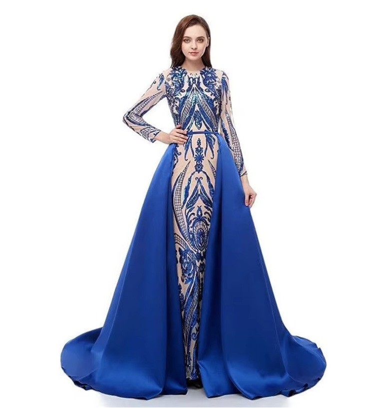 Meerjungfrau Abendkleid Darlin in Navyblau mit Abnehmbarem&nbsp;Rock