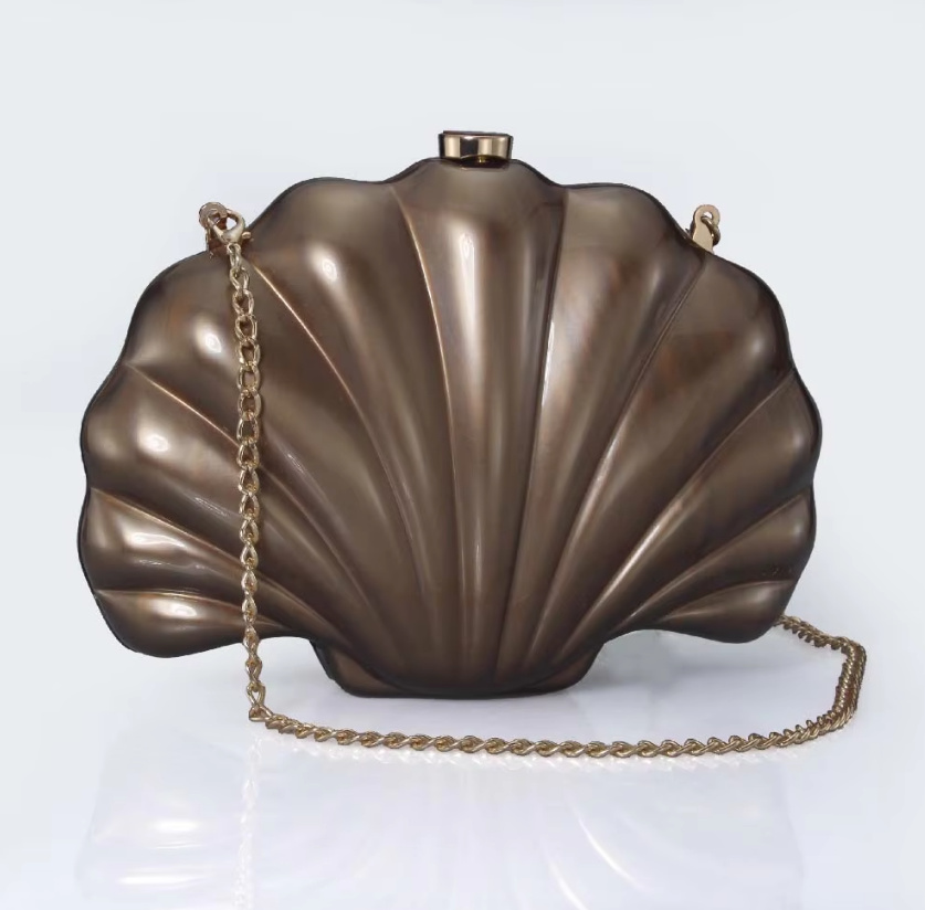 Muschel Form Brauttasche&nbsp;Braun