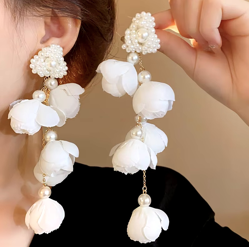 Oversize 3D Blumen Braut Ohrringe&nbsp;Daniela