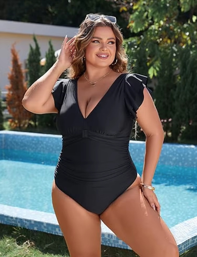 Push-Up Plus Size Damen Badeanzug Yosefine&nbsp;Schwarz