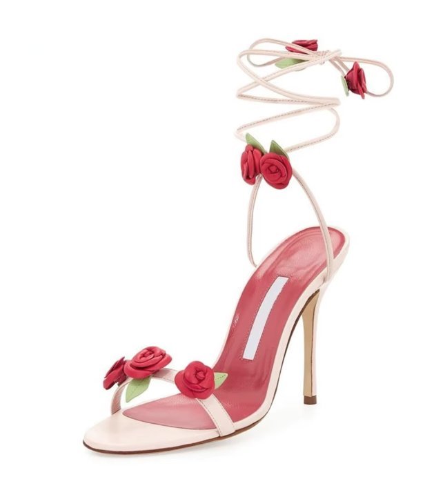 Römer Style Brautschuhe High Heels mit Rote&nbsp;Rosen