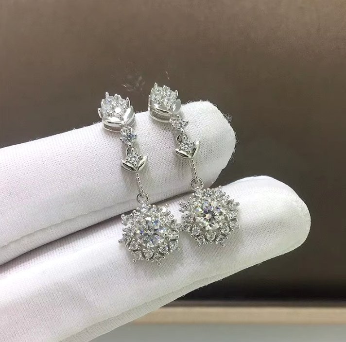 Silber Braut Ohrring Coco Hängend&nbsp;Brautschmuck