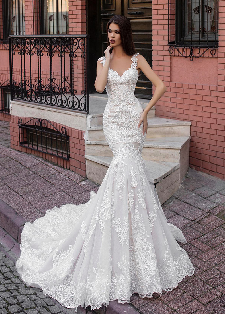 Meerjungfrau Brautkleid Euphemia mit Stickereien und Spitze&nbsp;Festlich