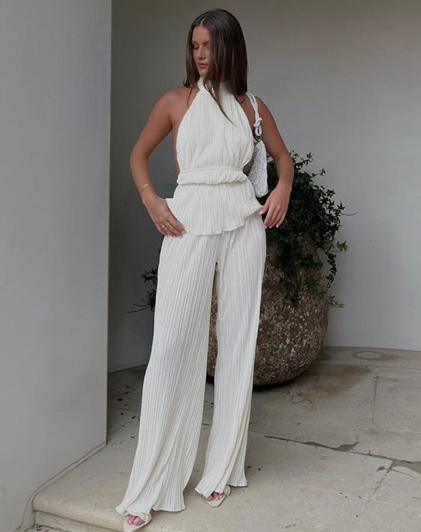 Sexy Neckholder Träger Braut Outfit für den Standesamt&nbsp;Lang