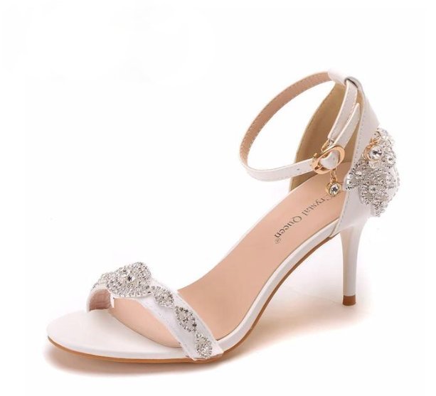 Sandaletten Brautschuhe Hochzeitsschuhe Emanuela mit Kristall&nbsp;Applikationen