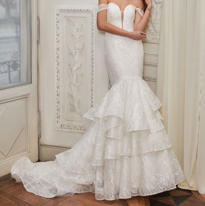 Meerjungfrau/Trompete Brautkleid Athina Schulterfrei mit&nbsp;Spitze