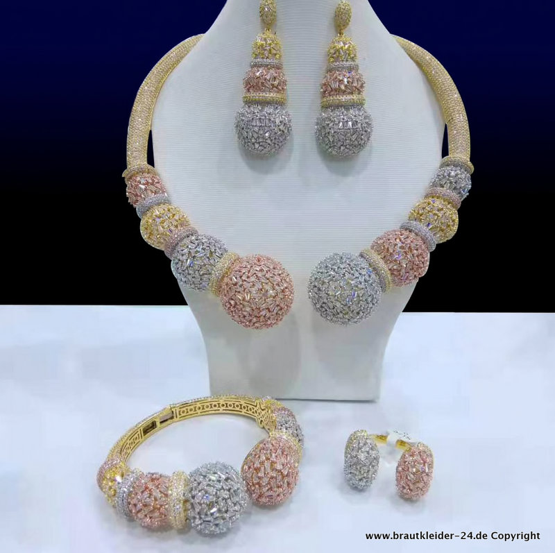 Luxus Dubai Style Brautschmuck Set&nbsp;Dreifarbig