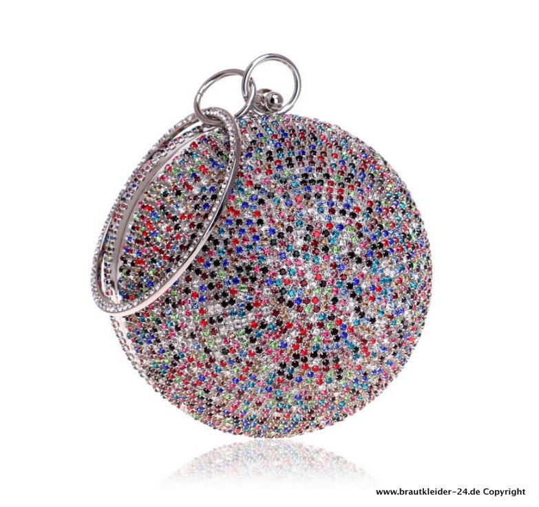 Bunte Diamant Handtasche Brauttasche in&nbsp;Silber