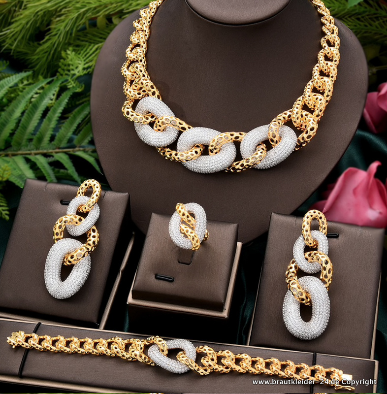 Luxus Zirkon Kristall Brautschmuck Set 5&nbsp;Teilig