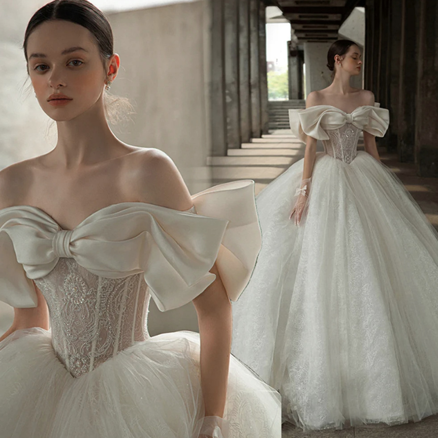 Luxus Miieder Ball Linie Brautkleid Alina mit Pailleten Perlen&nbsp;Stickereien