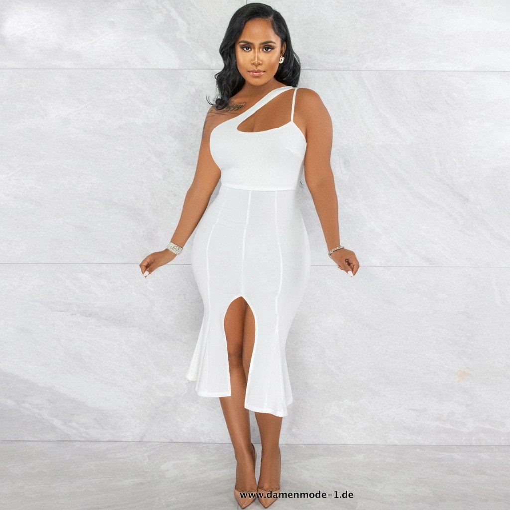 Ärmelloses Meerjungfrau Bodycon Midi Kleid für in&nbsp;Weiß