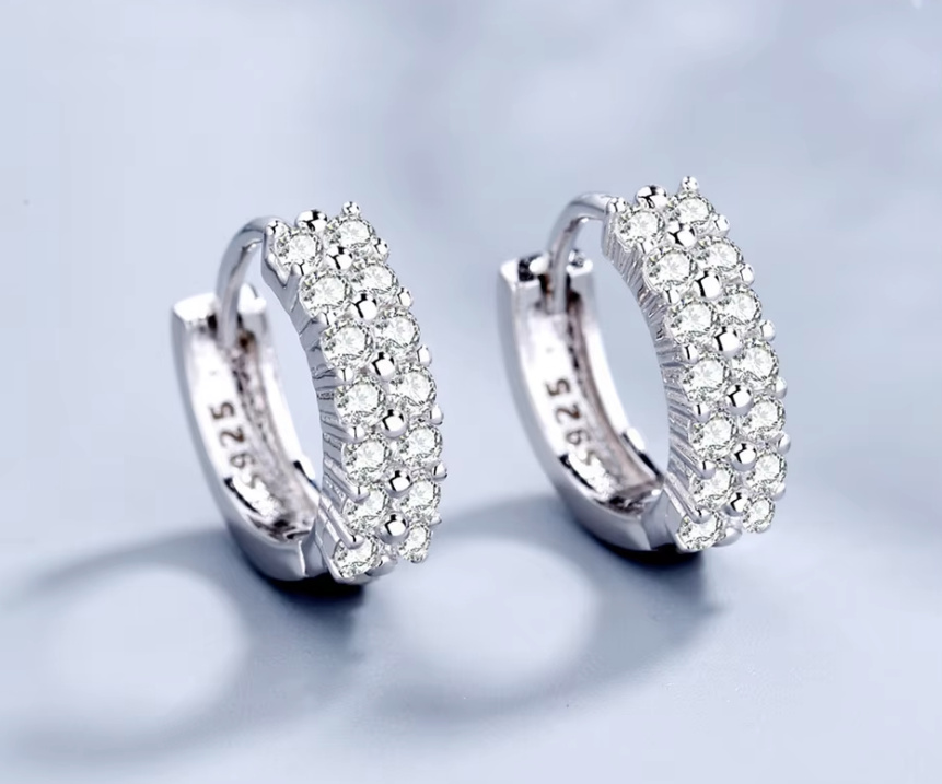 Kristall Zirkon Braut Ohrringe&nbsp;Silber