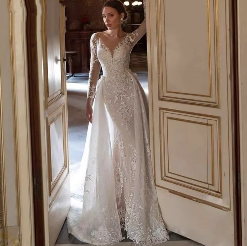 Fit and Flare Brautkleid Beverly Schleppe&nbsp;Abnehmbar