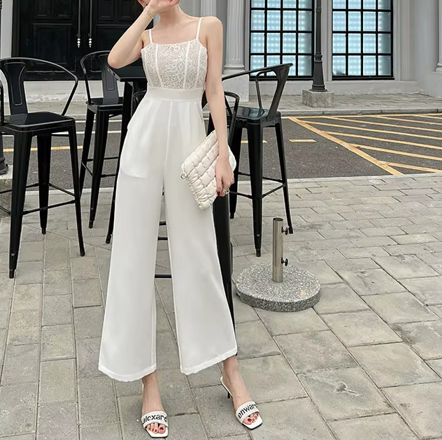 Spaghettiträger A Linie Standesamt Overall Einteiler in&nbsp;Weiß