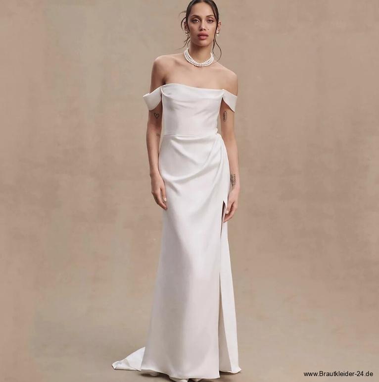 Schlichtes I Linie Brautkleid Luzia Bodenlang&nbsp;Schulterfrei