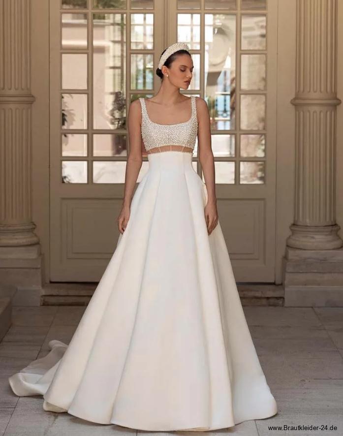 A Linie Brautkleid Luana Zweiteilig mit Perlen&nbsp;Besetzt