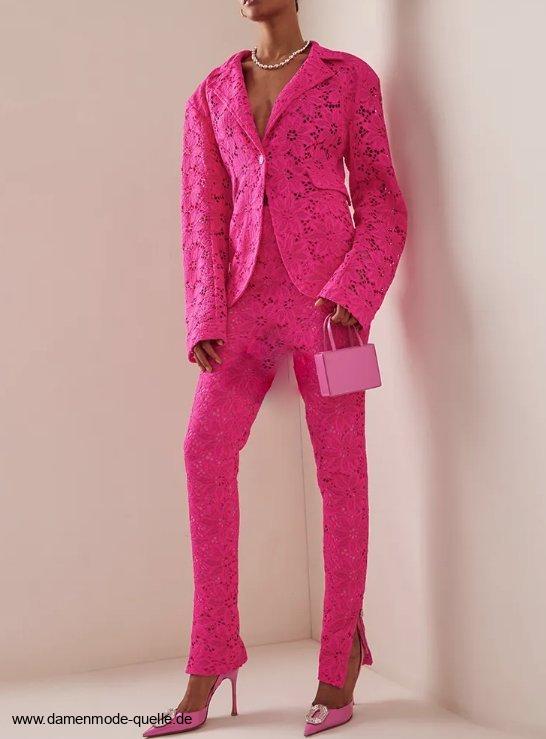 Barbie Damen Hosenanzug Elegant in Pink aus&nbsp;Spitze