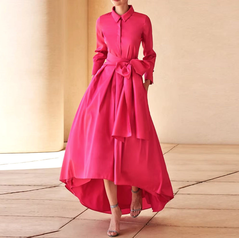 A Linie Vokuhila Kleid Erin Elegant für Hochzeitsgäste in&nbsp;Pink