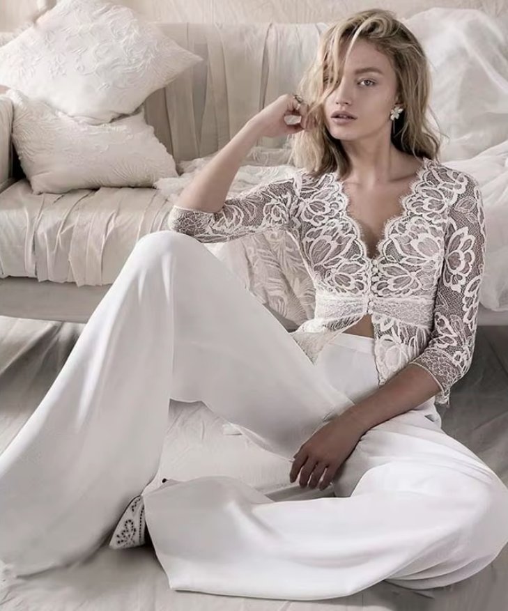 Boho Style Braut Zweiteiler Charlie Standesamt Outfit mit&nbsp;Spitze