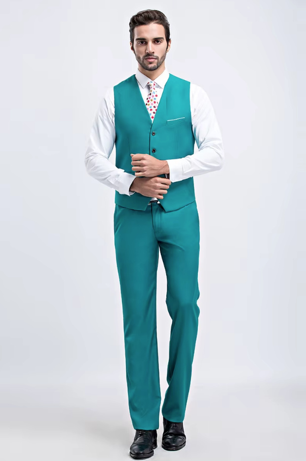 Bräutigam Outfit Weste mit Hose im Set Elegant in&nbsp;Hellgrün