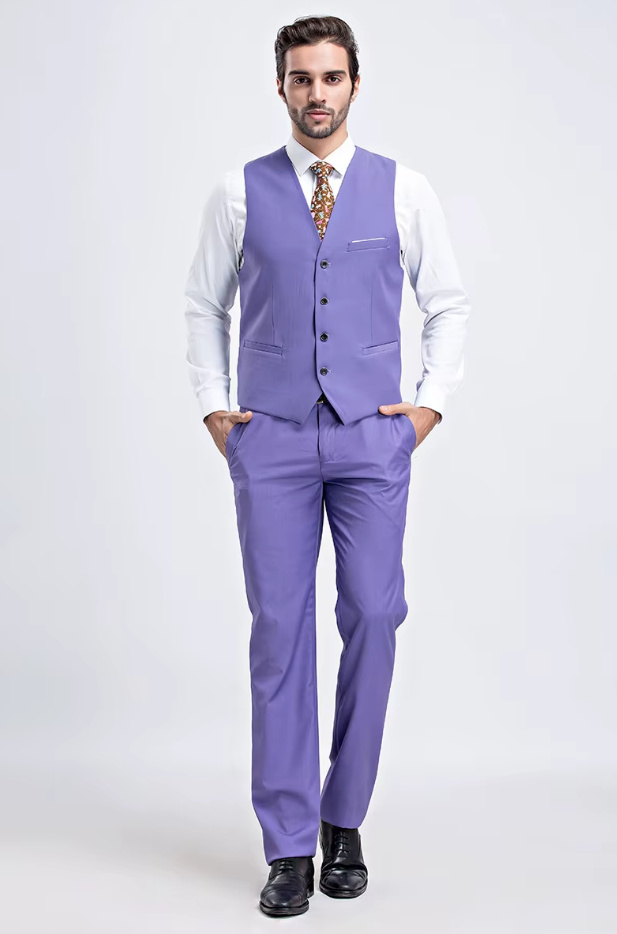 Bräutigam Outfit Weste mit Hose im Set Elegant in&nbsp;Lila