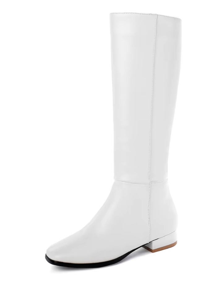 Flache Damen Stiefel Brautschuhe Hochzeitsschuhe Eva in&nbsp;Weiß