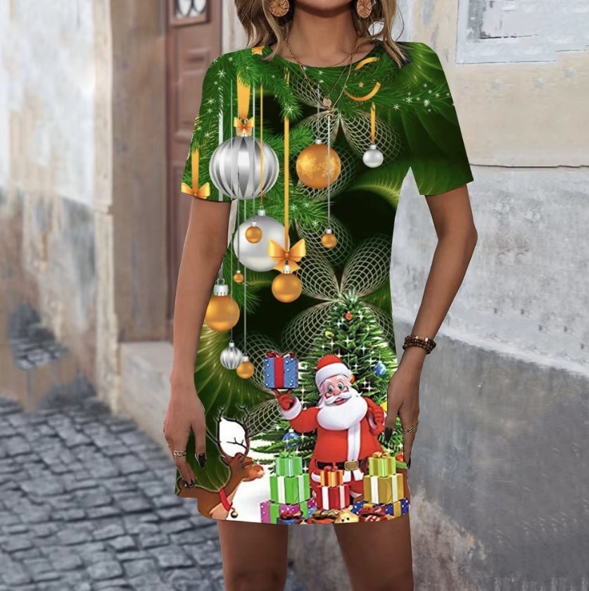 Kurzarm Hängerchen Weihnachts Kleid Constance&nbsp;Kurz