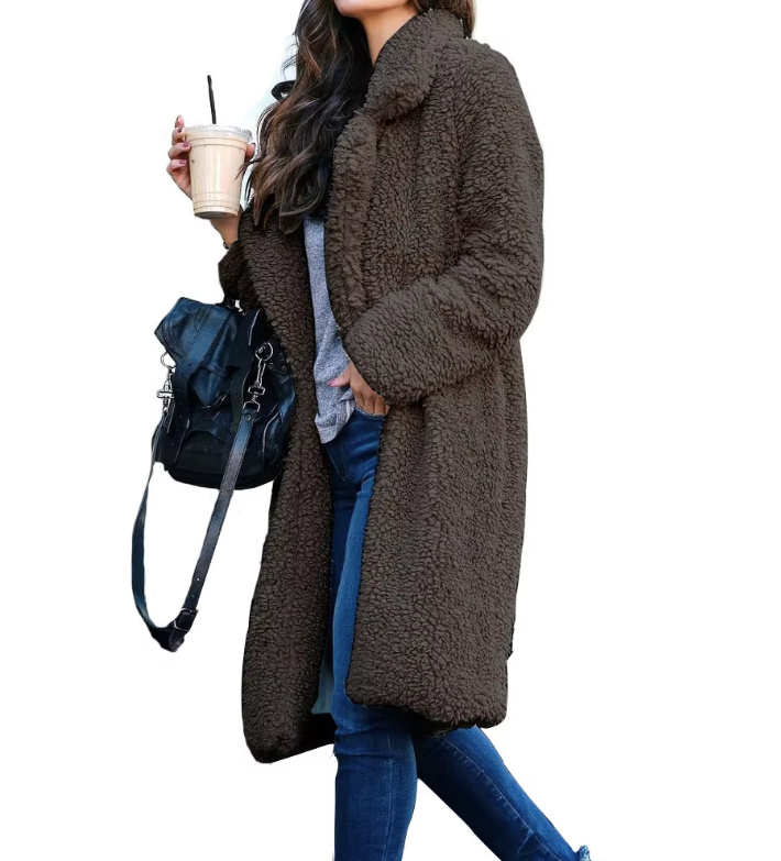 Lange Warme Winterjacke Catharina für Damen in&nbsp;Dunkelbraun