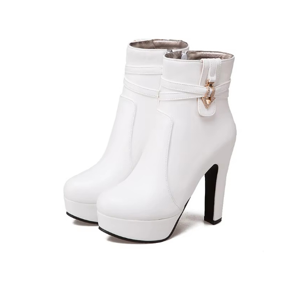 Plateau Braut Stiefeletten Hochzeitsschuhe Enya in&nbsp;Weiß