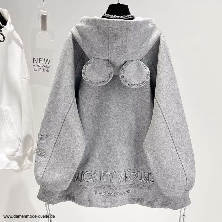 Disney Damen Zipper Hoodie in&nbsp;Silber