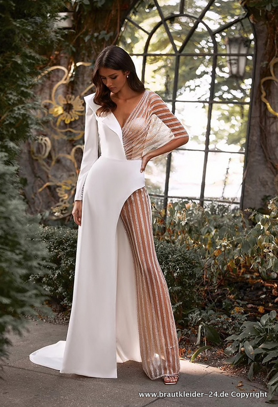 Sexy Overall Jumpsuit Breanna für den Standesamt in&nbsp;Weiß