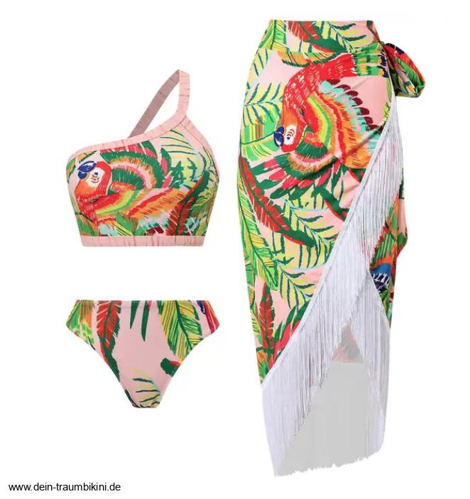 One Shoulder Bikini Zydrune mit Rock im&nbsp;Set
