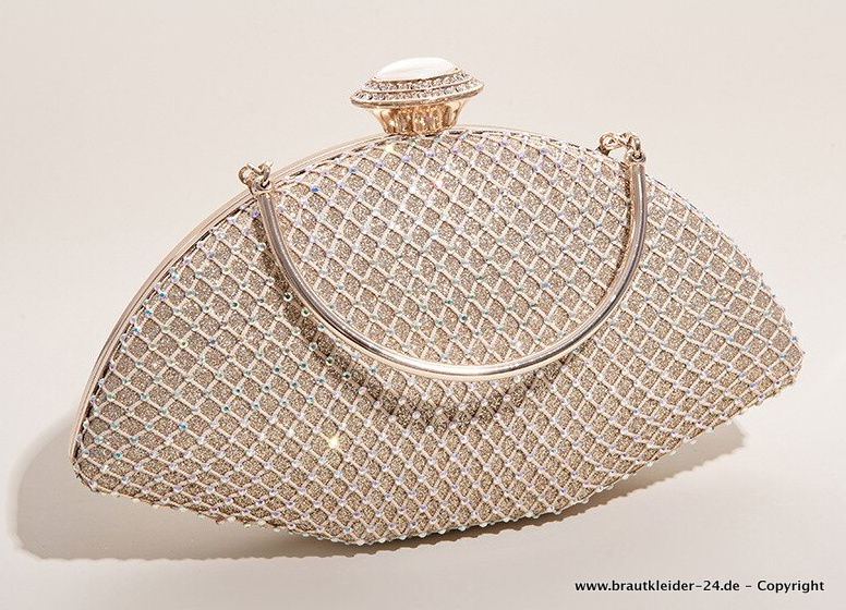 Kupplung Brauttasche Abendtasche mit Kristall Perlen&nbsp;Gold